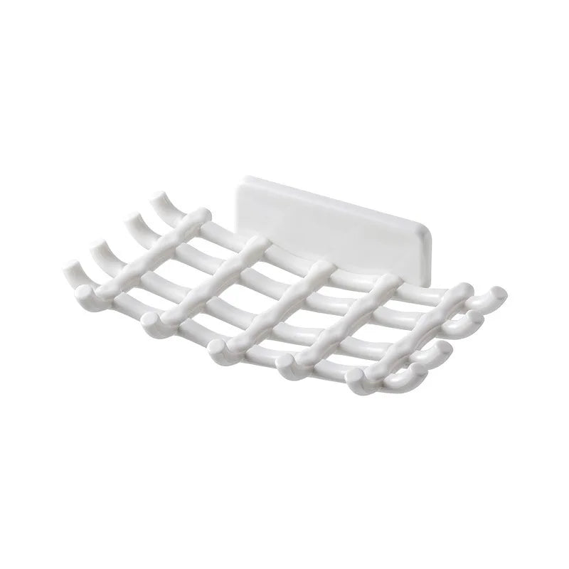 Plastic No-Punch Soap Dish Wall Mounted Soap Holder