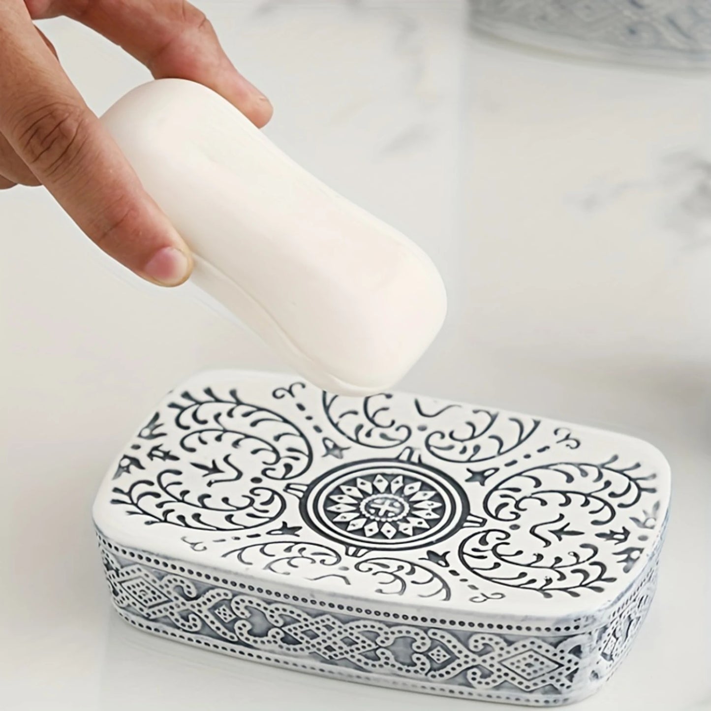 4Pcs/Set Bohemian Style Ceramic Bathroom Toiletry Set