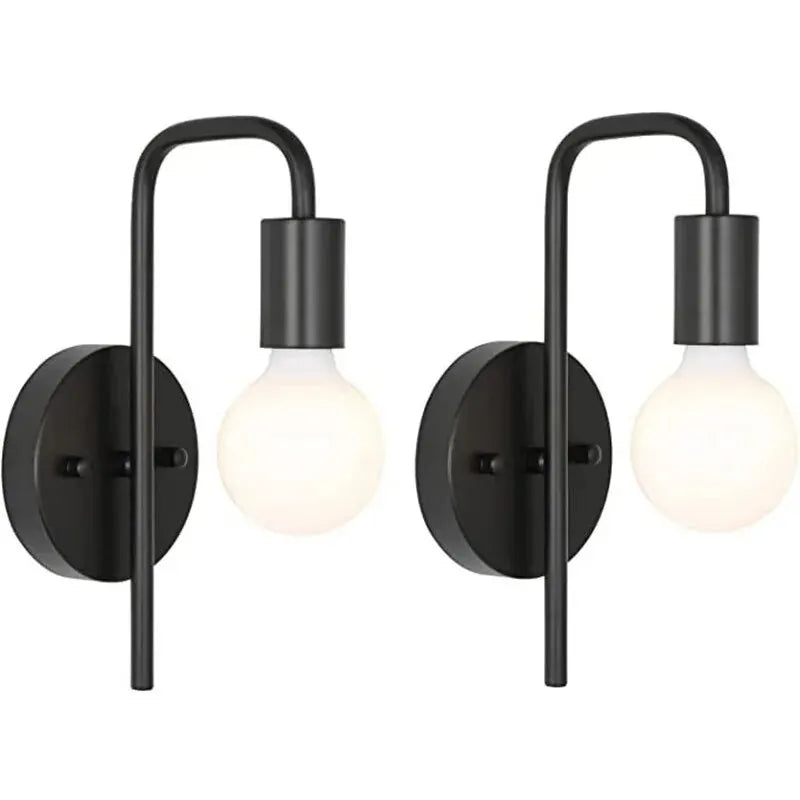 Retro Gold Black Metal Wall Lamps