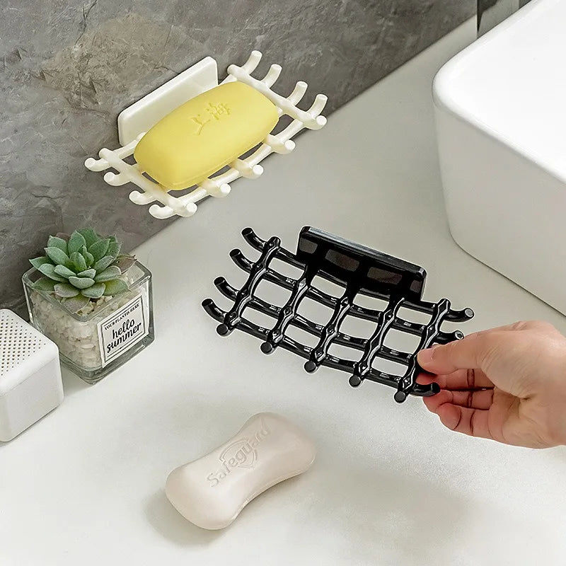 Plastic No-Punch Soap Dish Wall Mounted Soap Holder