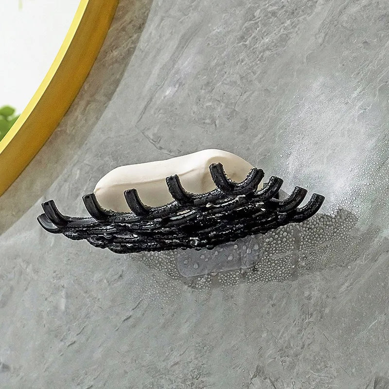 Plastic No-Punch Soap Dish Wall Mounted Soap Holder