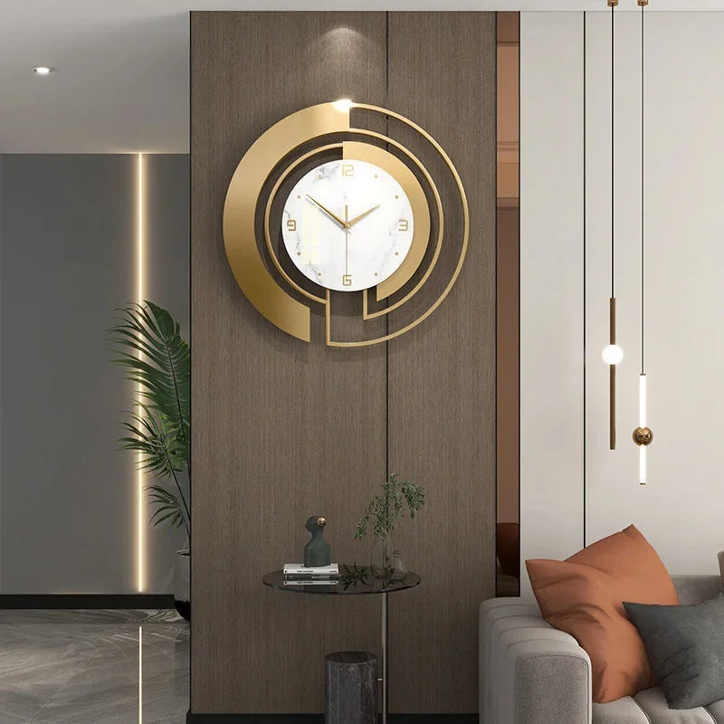 45 High Gloss Glass Metal Wall Clock