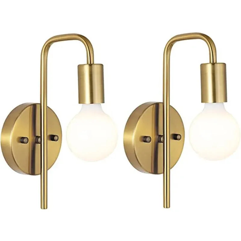 Retro Gold Black Metal Wall Lamps