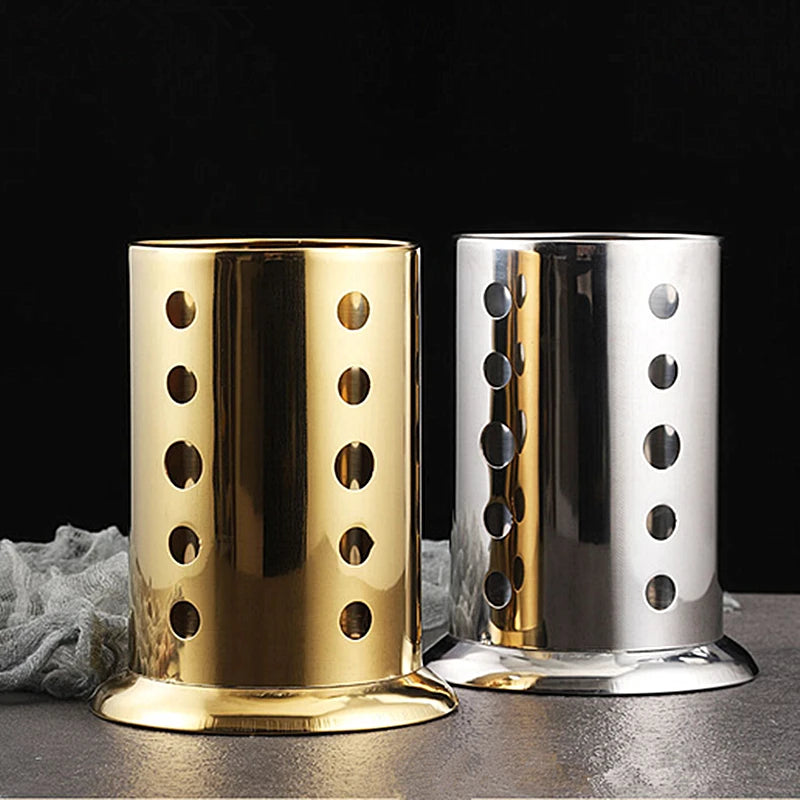 Stainless Steel Golden Chopstick Rack Cutlery Holder