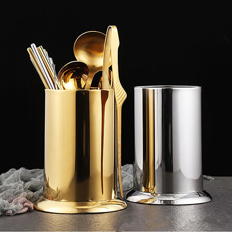 Stainless Steel Golden Chopstick Rack Cutlery Holder