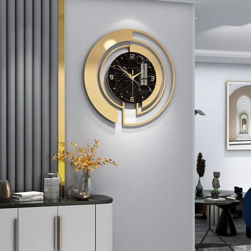 45 High Gloss Glass Metal Wall Clock