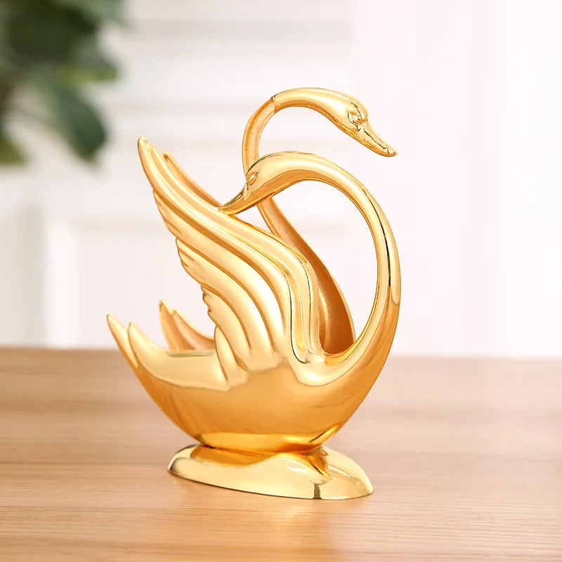Creative Swan Design Golden Napkin Holder