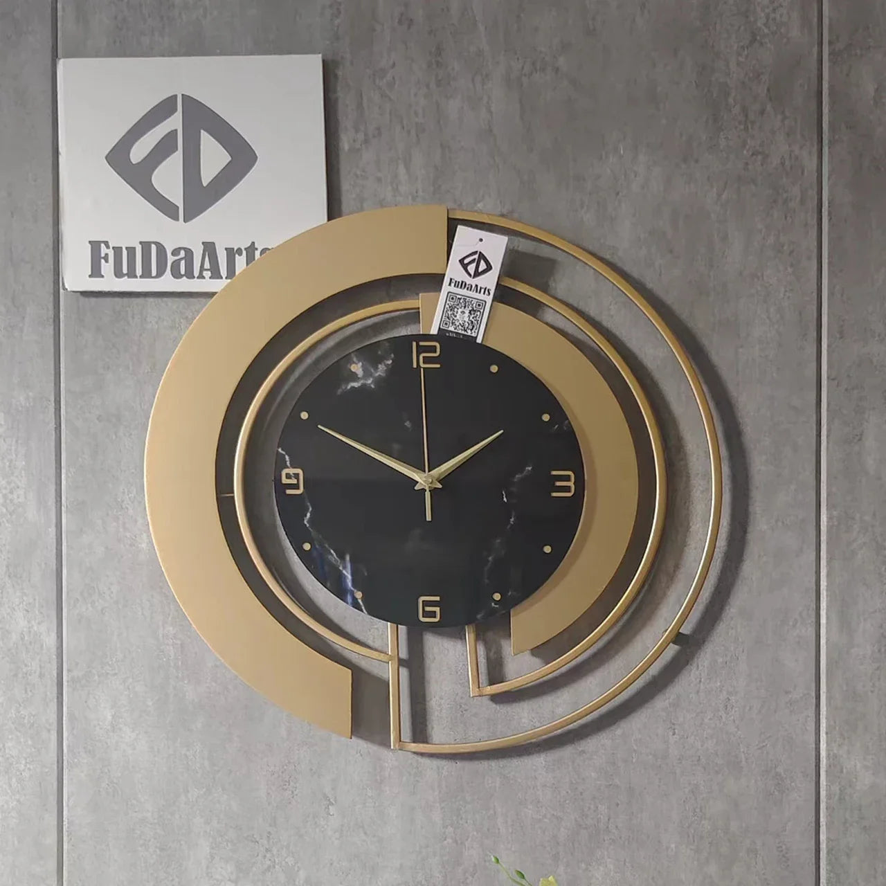 45 High Gloss Glass Metal Wall Clock