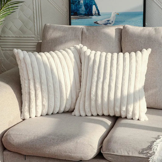 Faux Rabbit Fur Square Cushion Cover