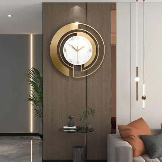 45 High Gloss Glass Metal Wall Clock