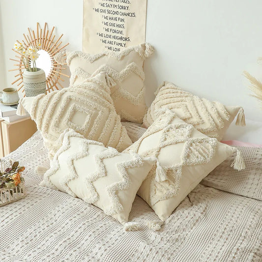 Cotton Tufted Cushion Cover