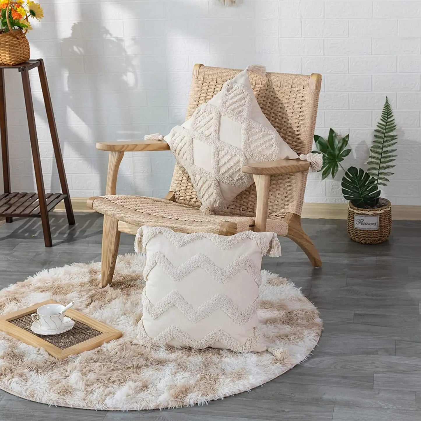 Cotton Tufted Cushion Cover