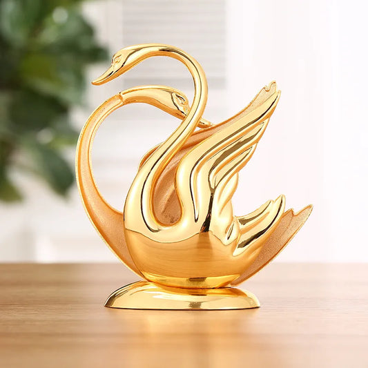 Creative Swan Design Golden Napkin Holder