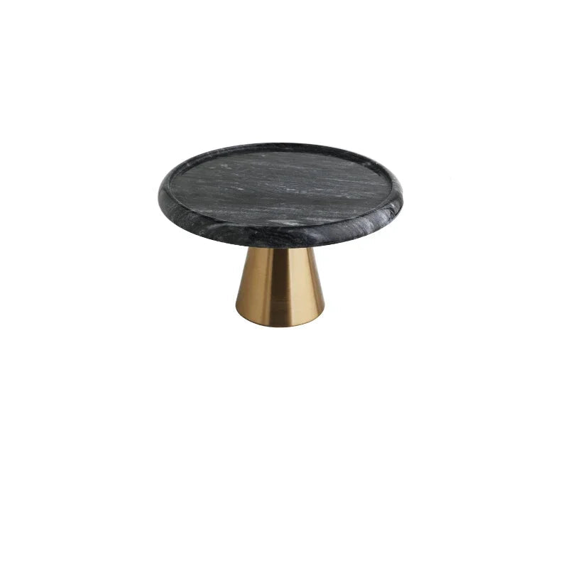 Marble Cake Pan Glass Cover Cake Stand