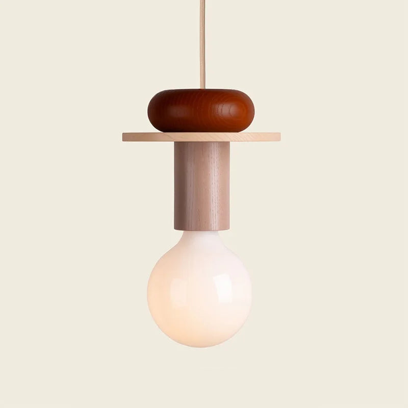 Wood LED Pendant Light Kitchen Hanging Lamp