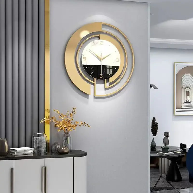 45 High Gloss Glass Metal Wall Clock
