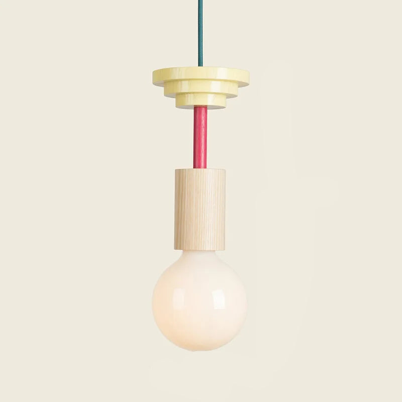 Wood LED Pendant Light Kitchen Hanging Lamp
