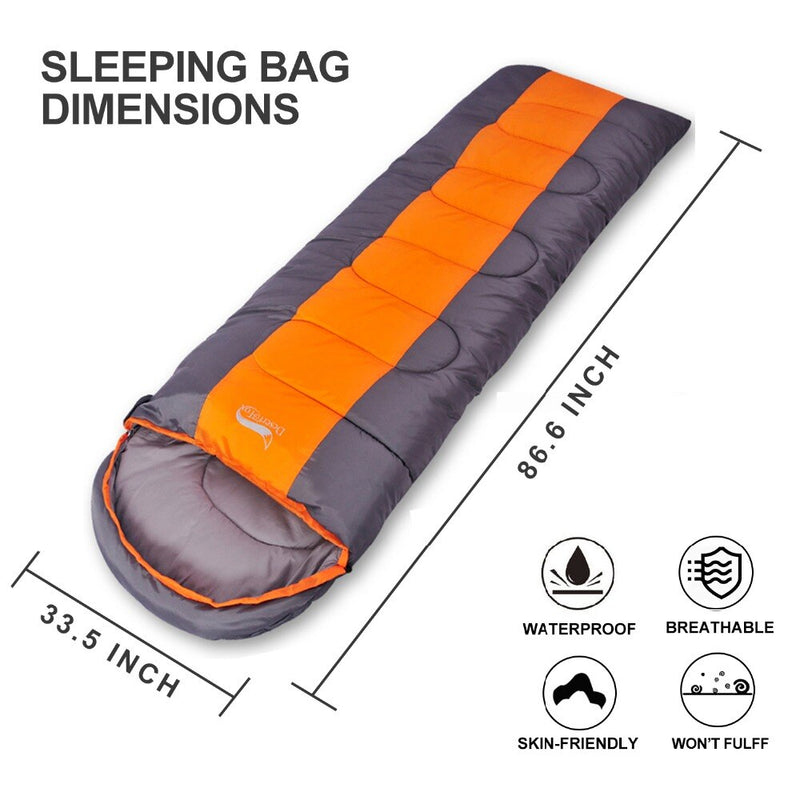 Camping Sleeping Bag Kids Adults Waterproof Lightweight Backpacking