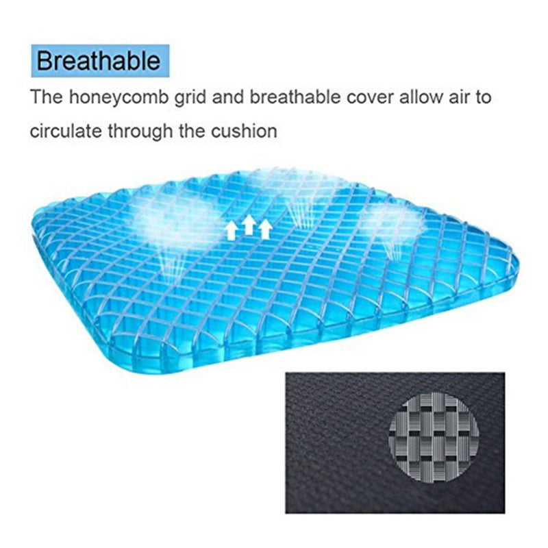 Gel Seat Cushion, Breathable Honeycomb Design Absorbs Pressure Points Seat Cushion Gel Cushion for Office Chair Home Car Seat Cushion for Coccyx