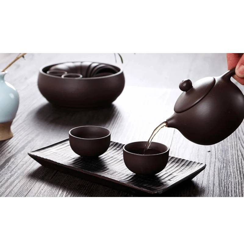 Chinese Tea Set Clay Kung-fu Teapot Cup Purple Set