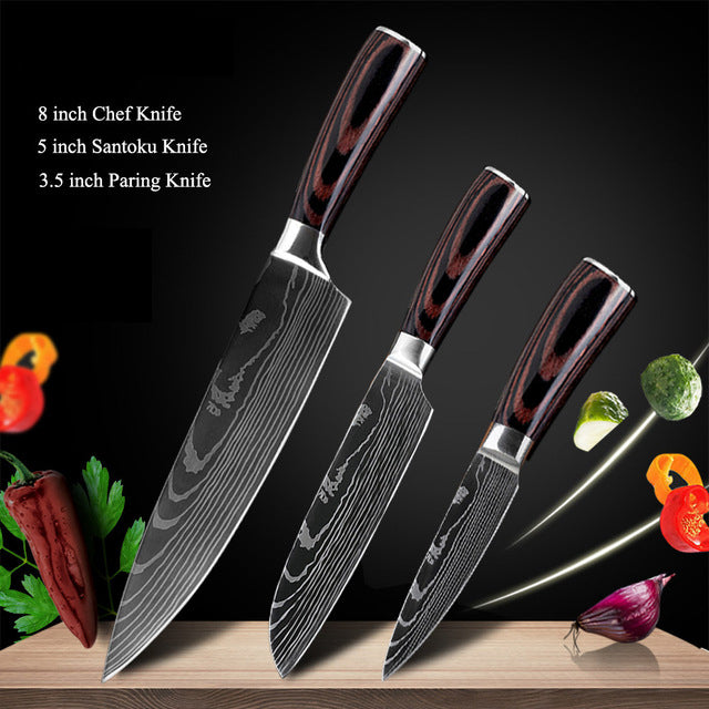 Japanese Chef Knife Set - Stainless Steel Blades