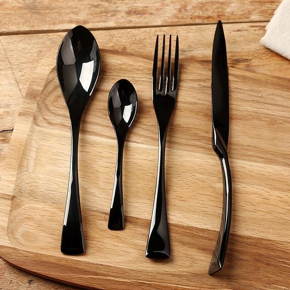 Andora Black Flatware Cutlery Set