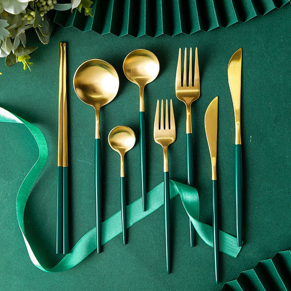 Fluta Green Cutlery Dinnerware Set