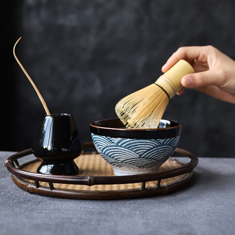 Jiekaitreasure Matcha Whisk Set Bamboo Matcha Whisk Scoop Matcha Whisk  Holder Tea Making Kit 