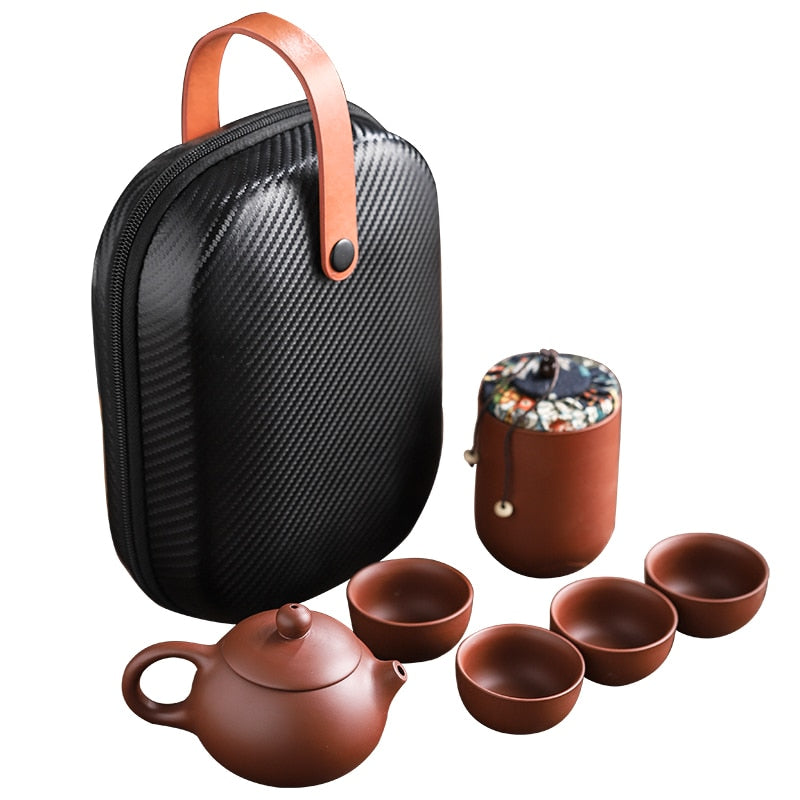 Portable Travel Tea Set Chinese/Japanese Vintage Teapot Tea Cups