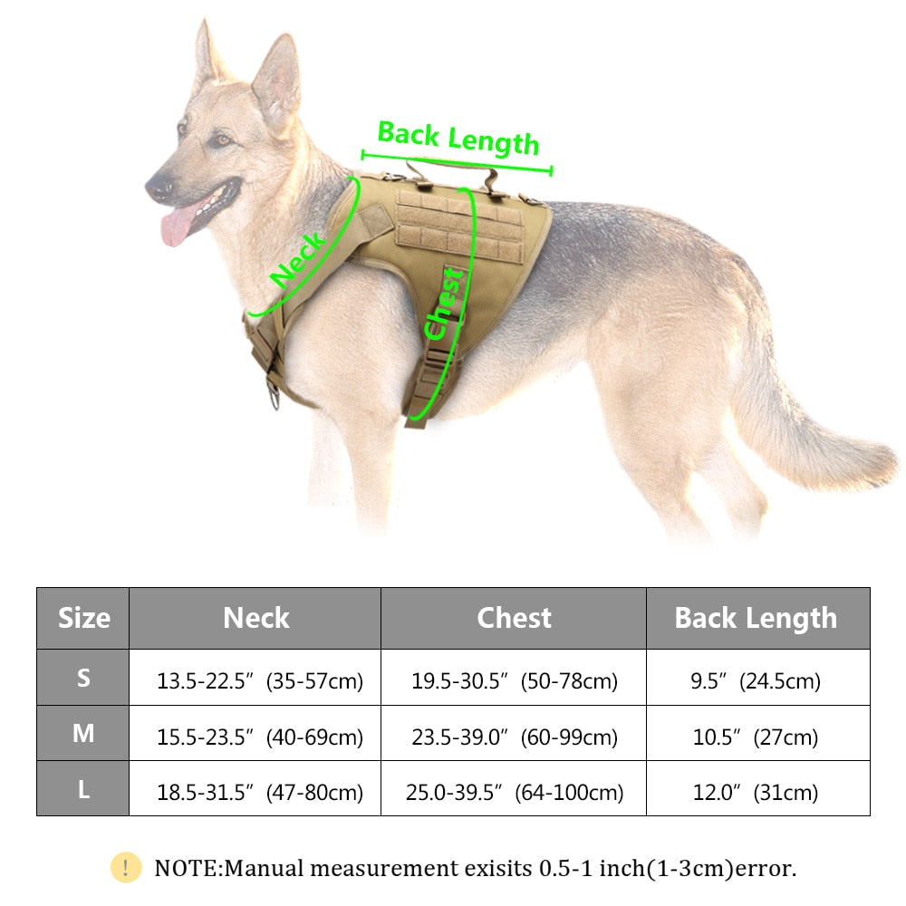 Adjustable Tactical Dog Harness for Small Medium Large Dogs