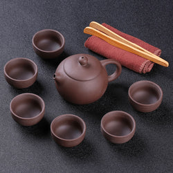 Chinese Tea Set Clay Kung-fu Teapot Cup Purple Set
