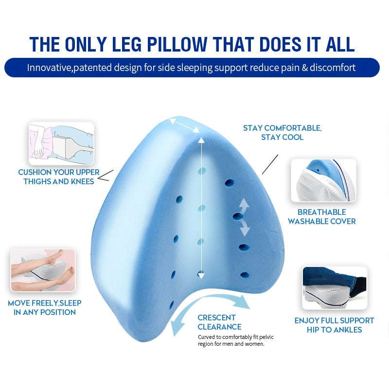 Orthopedic Knee Pillow for Side Sleepers - Sciatica Relief, Back Pain